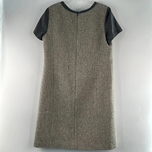 Talbots Tweed Metallic Wool Blend Short Sleeve Shift Dress Lined Size 12 Gray - Picture 3 of 16